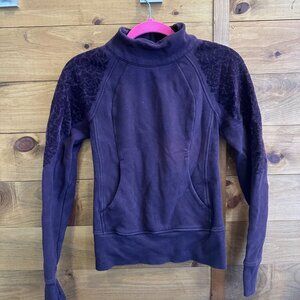 Lululemon Floral Flock Pullover in Black Cherry